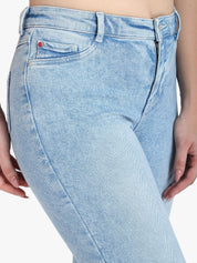 Kotty Women Blue Skinny Fit High-Rise Clean Look Stretchable Cropped Jeans