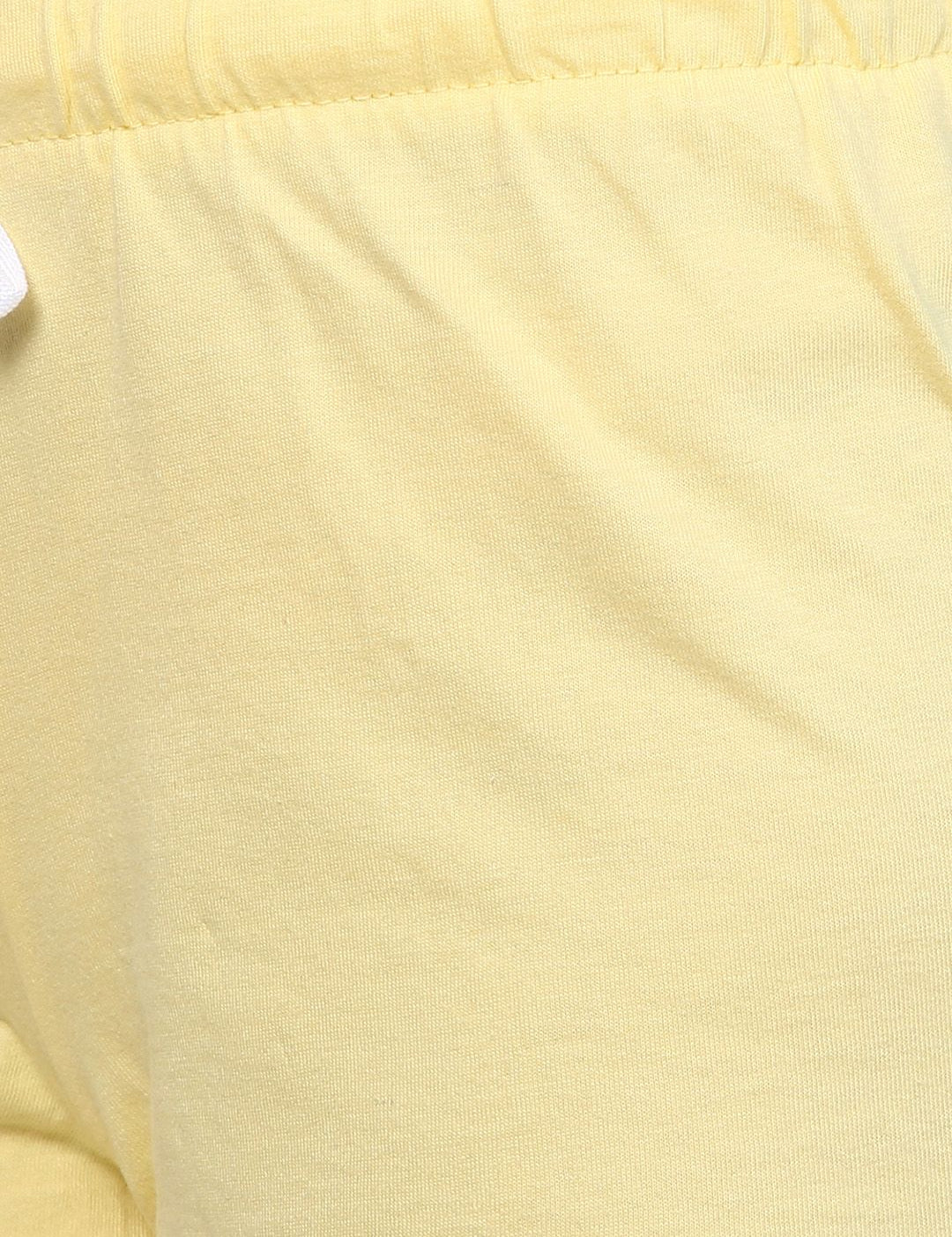 Kotty Women Yellow Solid Lounge Shorts KTTSLEEPSHORTS193