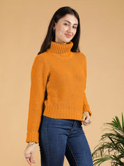 Kotty Women Turtle Neck Crop Pullover