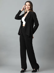 Kotty Black Shawl Neck Blazer With Trousers