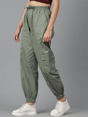 Kotty Women High-Rise Easy Wash Cotton Chinos Trousers