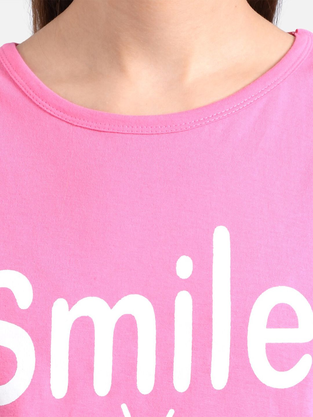 Kotty Women Pink Printed Round Neck T-shirt