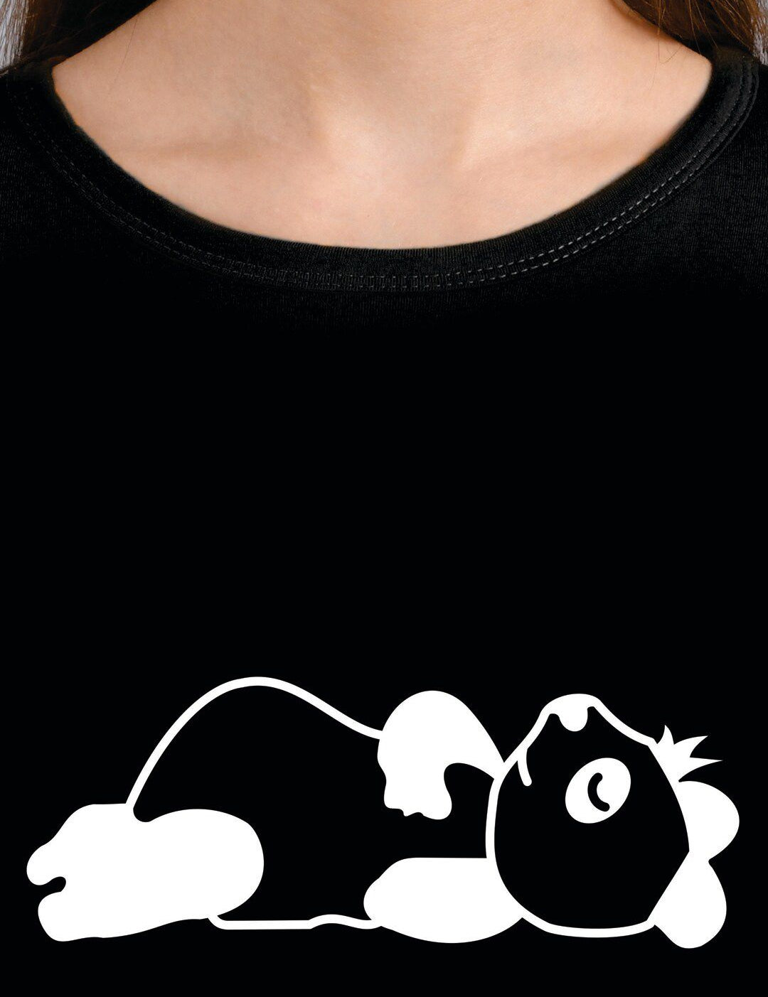 Kotty Women Black Printed Round Neck T-shirt