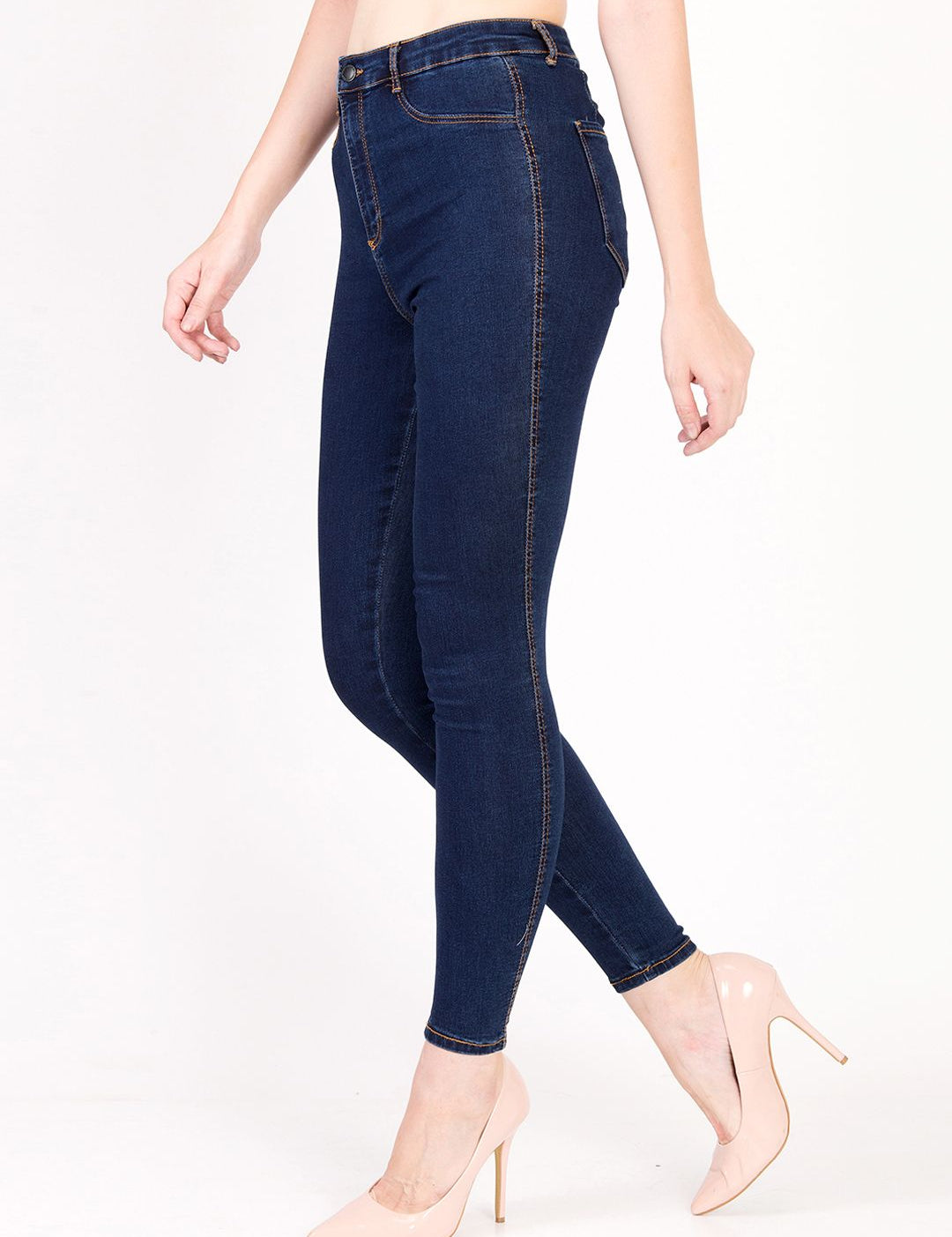 Kotty Women Navy Blue Skinny Fit High-Rise Clean Look Jeans
