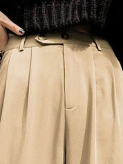 Kotty Women Relaxed Straight Leg Straight Fit High-Rise Easy Wash Parallel Trousers