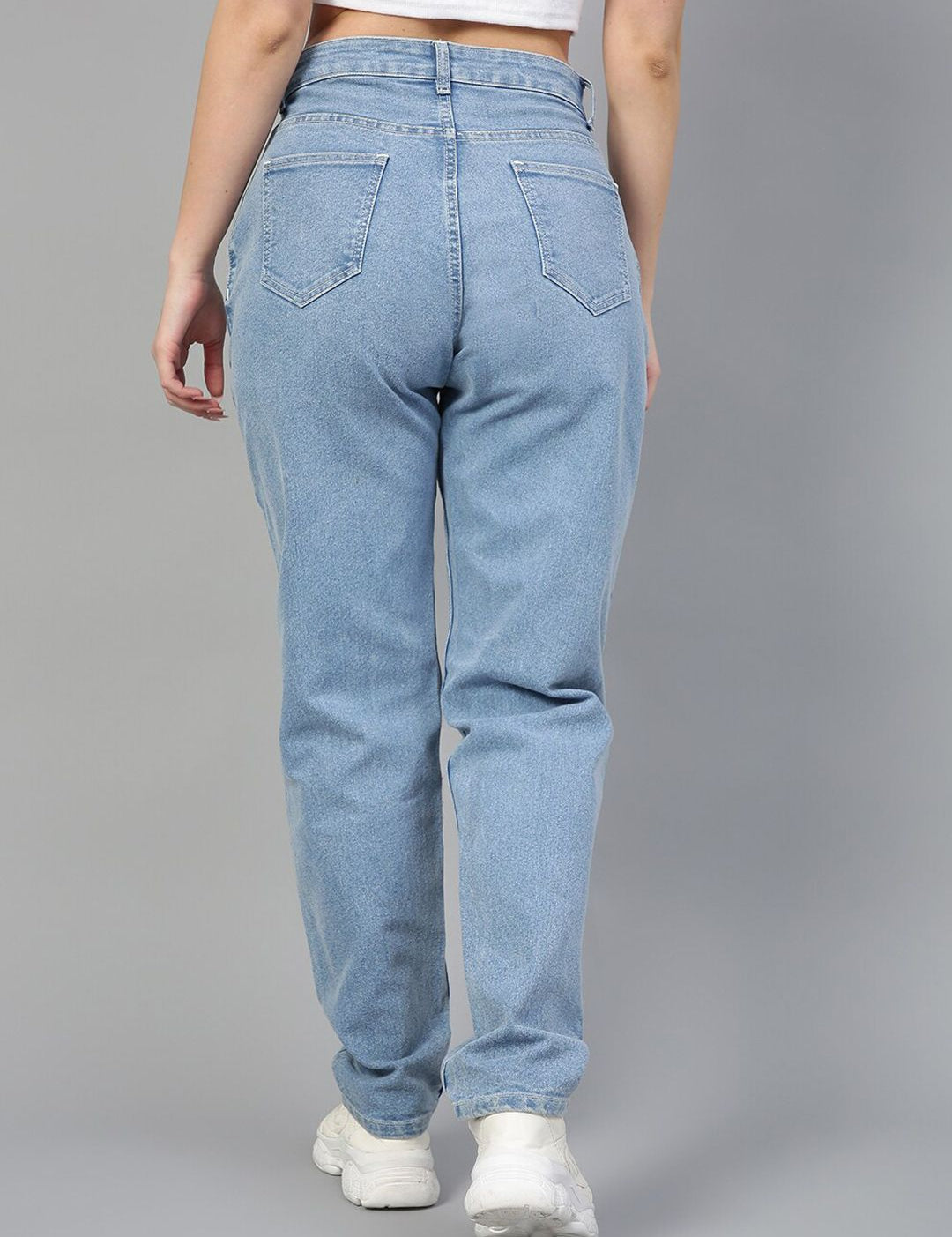 Kotty Women Jean Straight Fit High-Rise Light Fade Stretchable Jeans