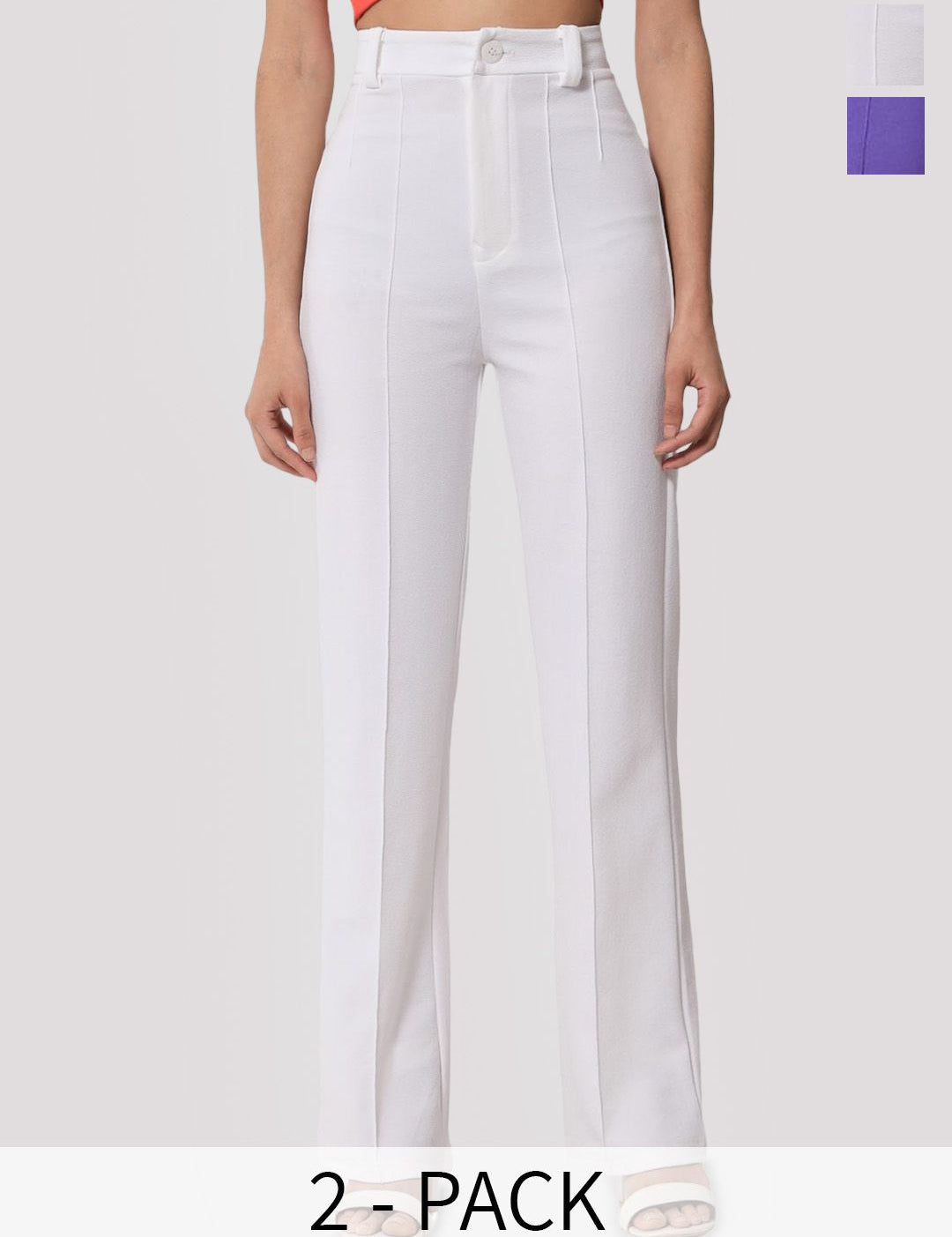 Kotty Women Relaxed Straight Leg Straight Fit High-Rise Easy Wash Trousers