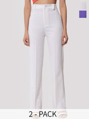 Kotty Women Relaxed Straight Leg Straight Fit High-Rise Easy Wash Trousers