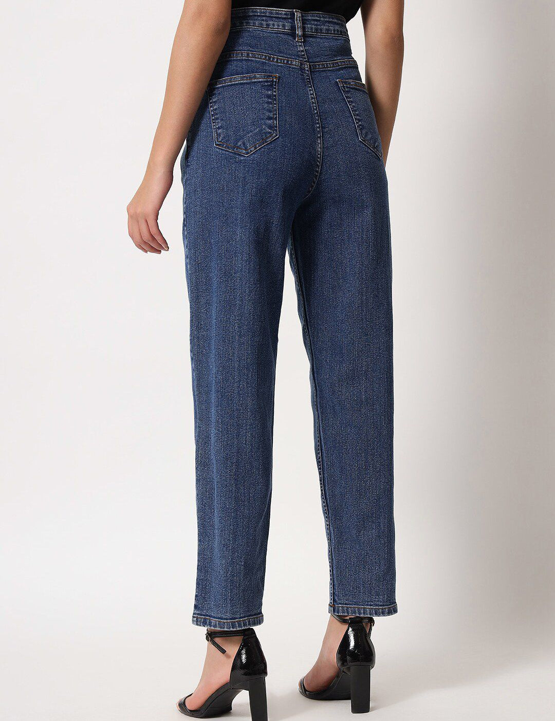 Kotty Women Blue Medium Shade Straight Fit Jeans