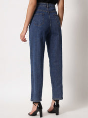 Kotty Women Blue Medium Shade Straight Fit Jeans