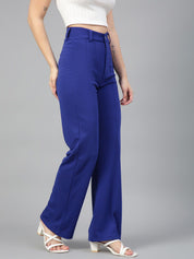 KOTTY BIZwear Women Relaxed Straight Fit High-Rise Easy Wash Trousers