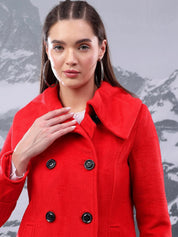 Kotty Women Spread Collar Double Breasted Overcoat