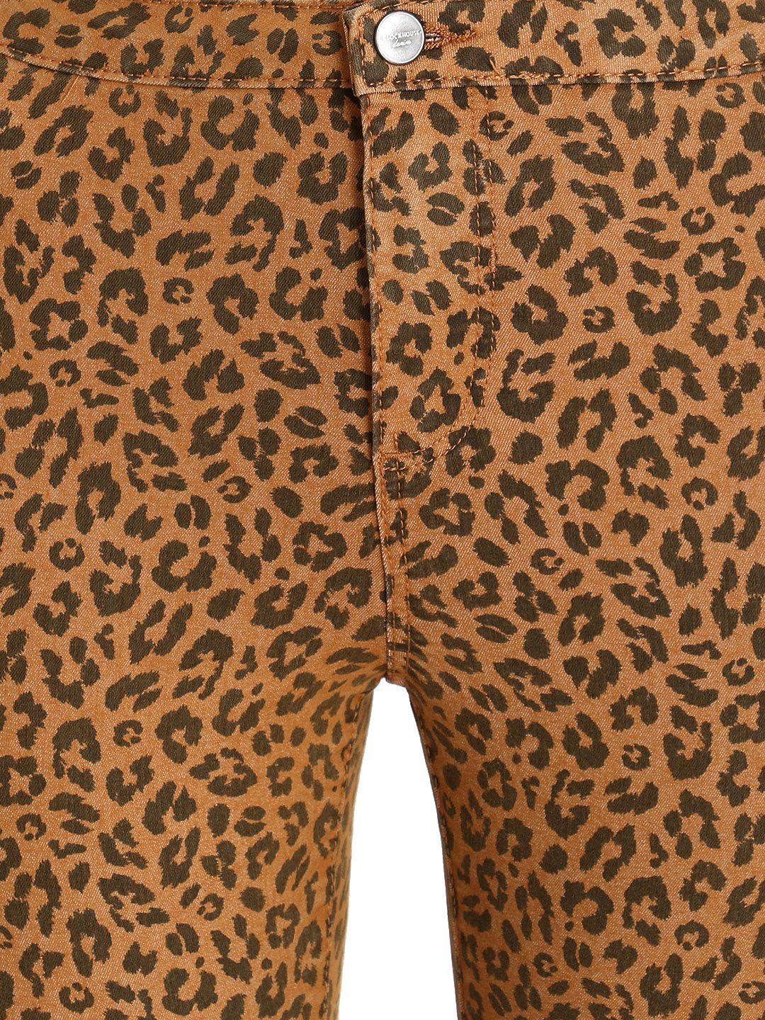 Kotty Women Tan & Brown Animal Print High-Rise Skinny Fit Clean Look Jeans