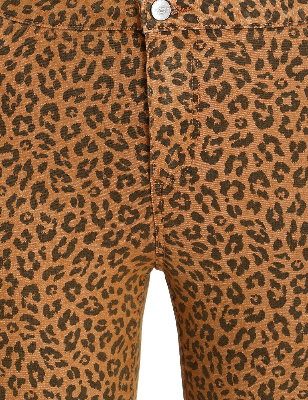 Kotty Women Tan & Brown Animal Print High-Rise Skinny Fit Clean Look Jeans