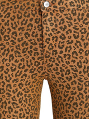 Kotty Women Tan & Brown Animal Print High-Rise Skinny Fit Clean Look Jeans