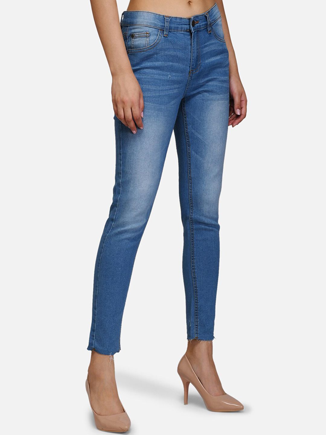 Kotty Women Blue Skinny Fit Mid-Rise Clean Look Jeans