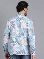 Kotty New Relaxed Fit Tropical Printed Cutaway Collar Casual Shirt