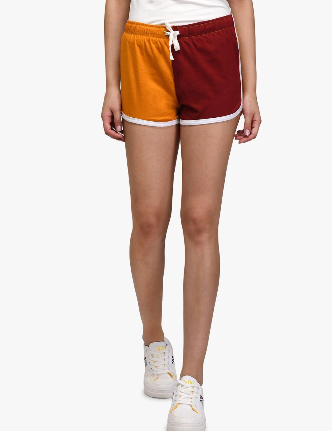 Kotty Women Pack Of 2 Colourblocked Regular Fit Hot Pants