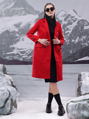 Kotty Women Notched Lapel Single-Breasted Overcoat