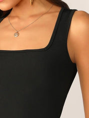 Kotty Women Solid Square Neck Sleeveless Casual Top