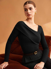 Kotty Women Cotton Long Sleeve Ribbed Top