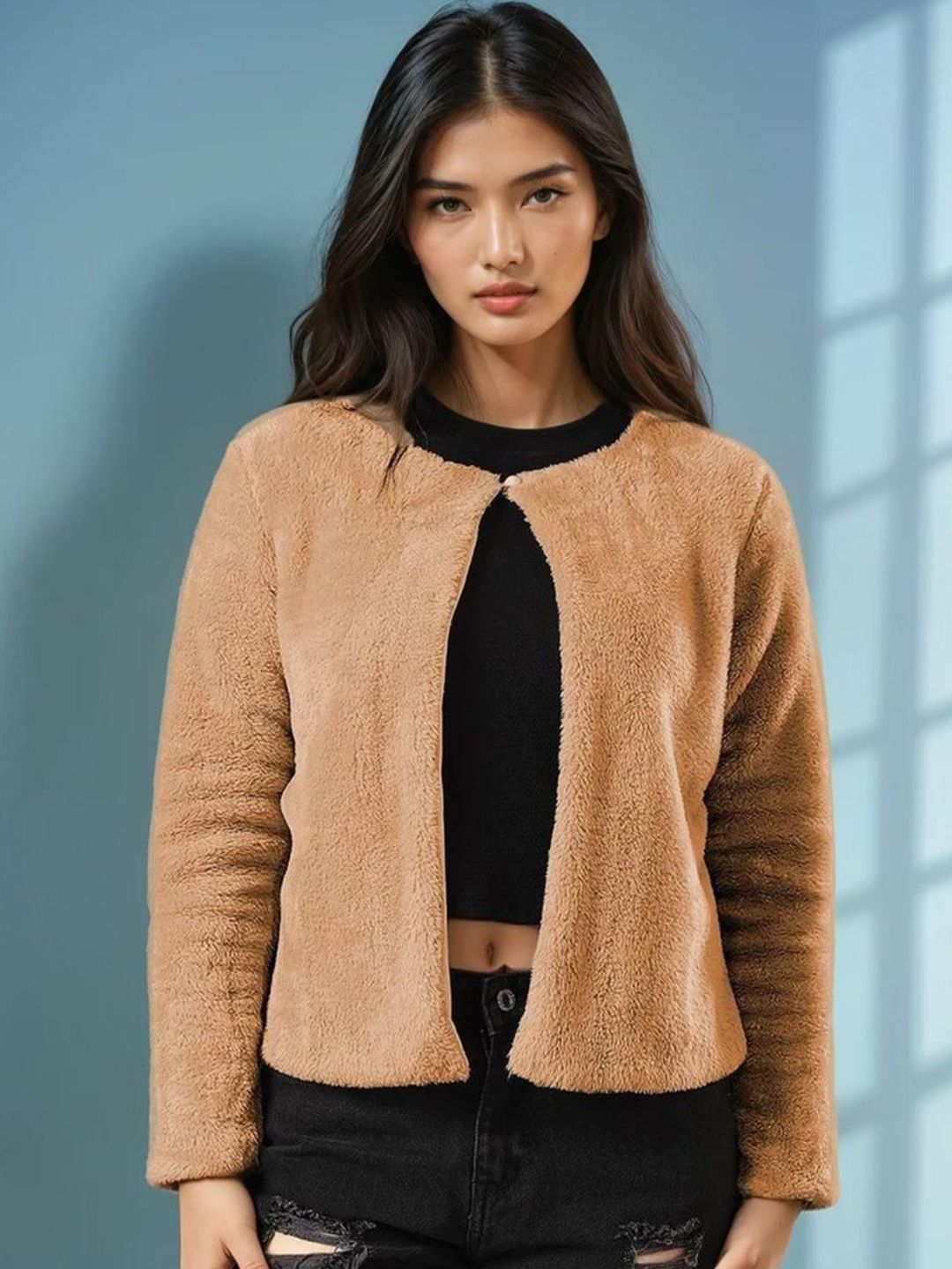 Kotty Women Solid Front-Open Sweatshirt