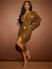 Kotty Women Embellished Bodycon Midi Dress