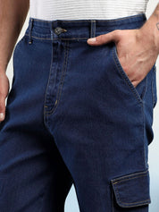 Kotty Men Low-Rise Wrinkle Free Pleated Cargos Trousers