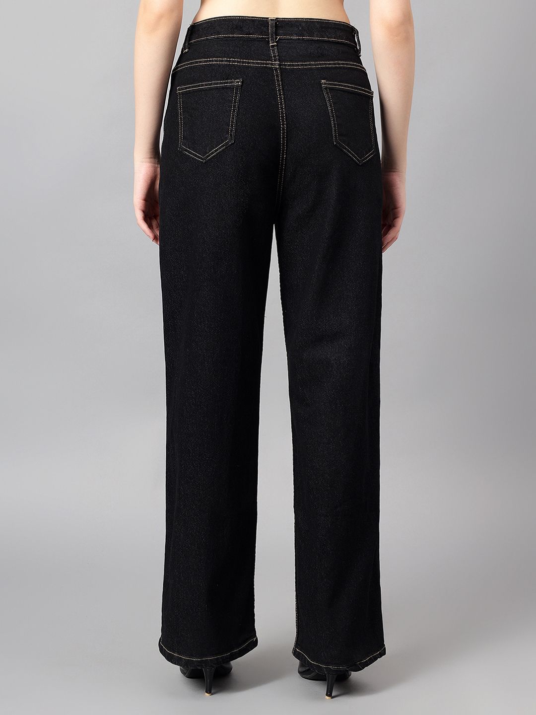 Kotty Women Straight Fit High-Rise Cotton Stretchable Jeans