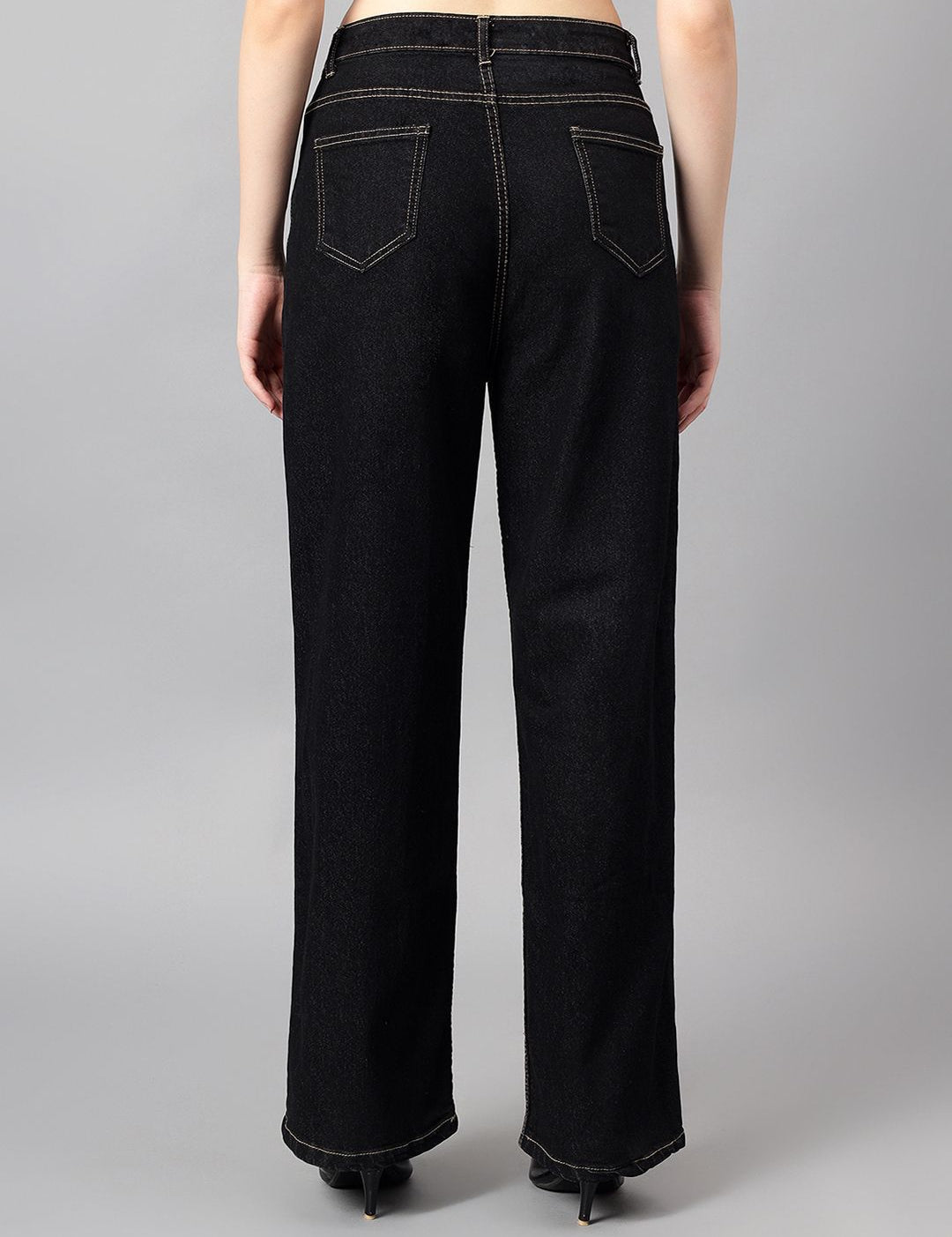 Kotty Women Straight Fit High-Rise Cotton Stretchable Jeans