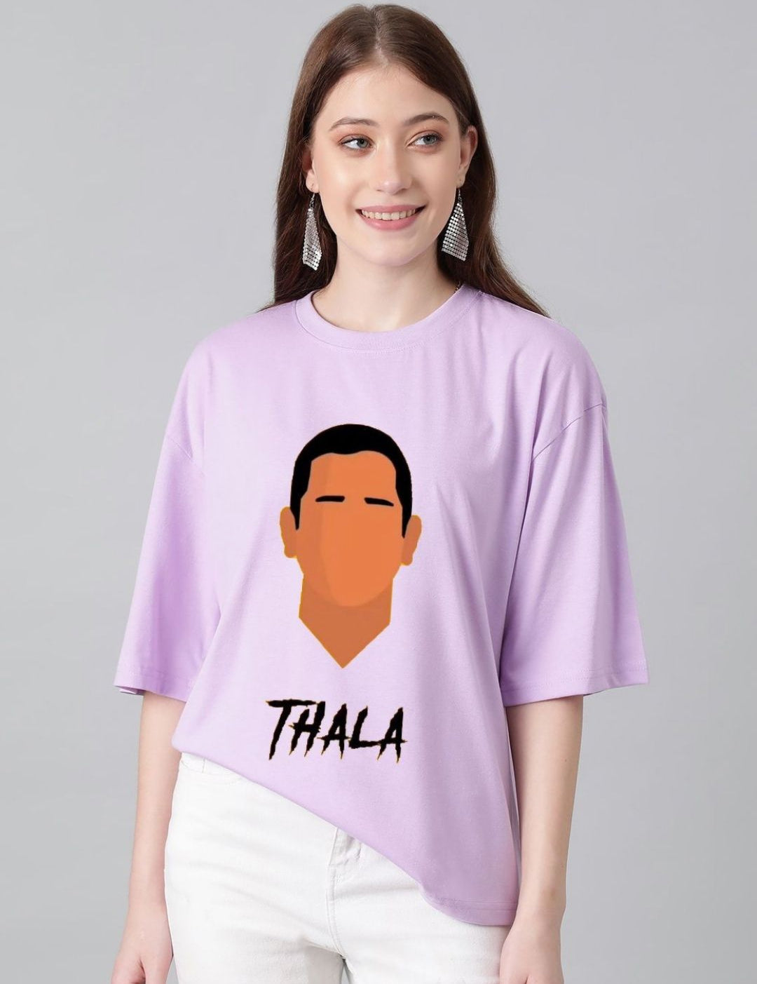 Kotty Women Graphic Printed Round Neck Cotton Oversized T-shirt