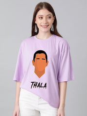 Kotty Women Graphic Printed Round Neck Cotton Oversized T-shirt