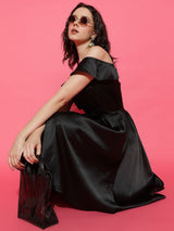 Kotty Women Satin Fit & Flare Shoulder Straps Dress