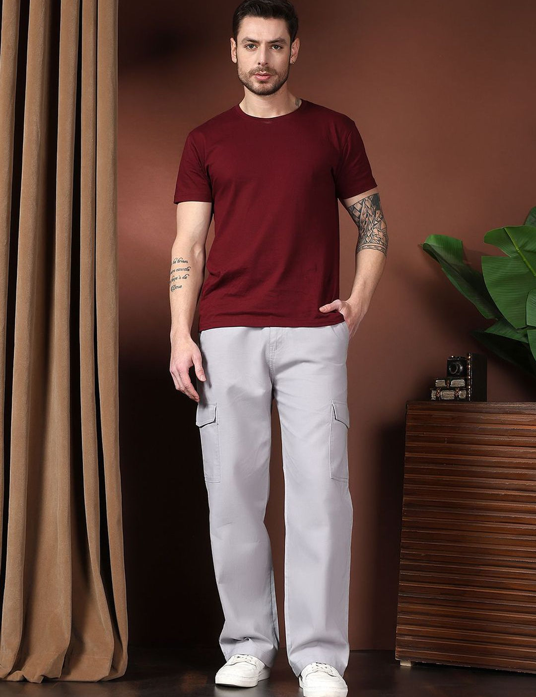 Kotty Men Relaxed Easy Wash Cargos Trousers