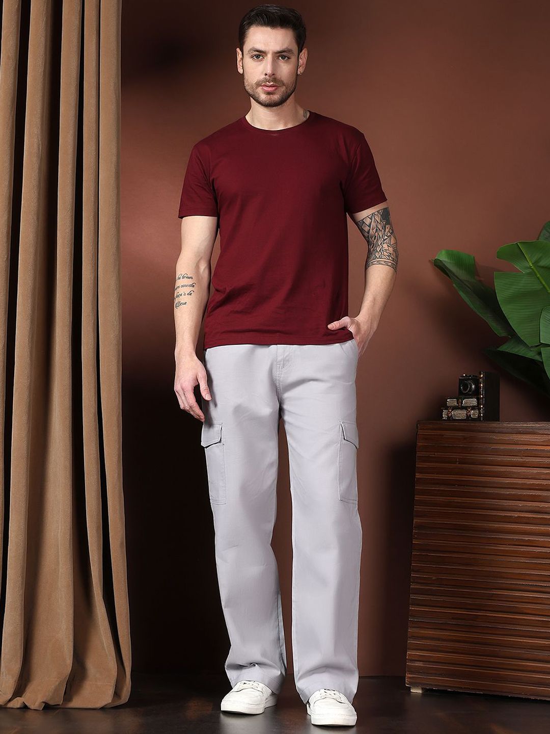 Kotty Men Relaxed Easy Wash Cargos Trousers