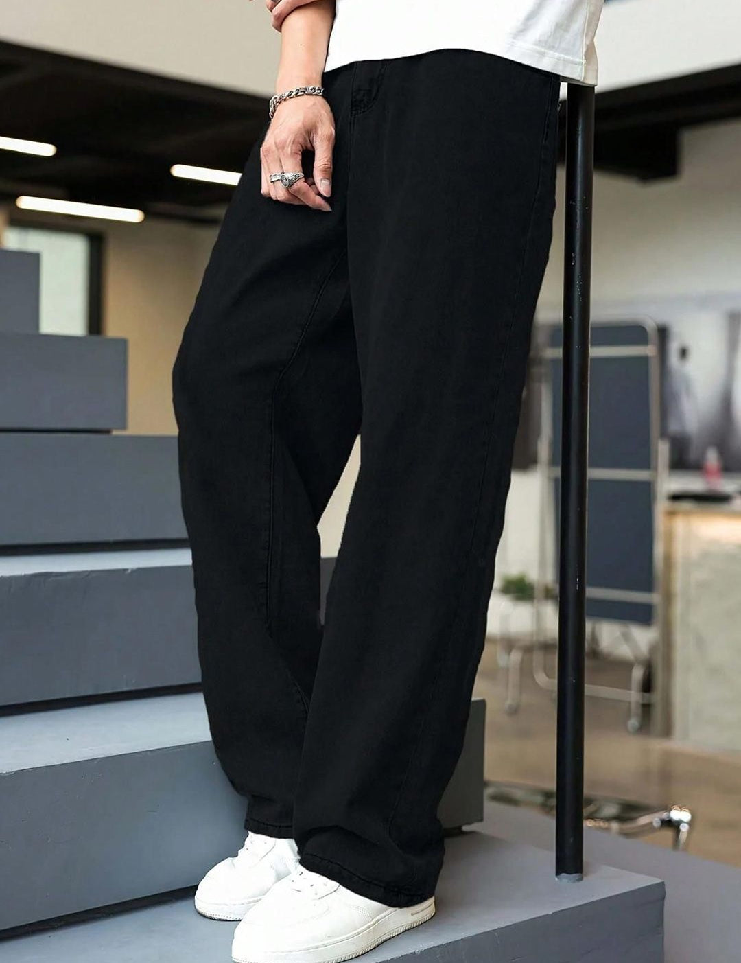 Kotty Men Regular Fit Low-Rise Clean Look Cotton Stretchable Jeans