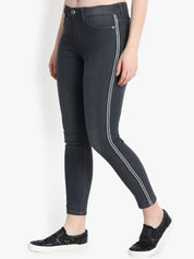 Kotty Women Black Skinny Fit High-Rise Clean Look Cropped Jeans