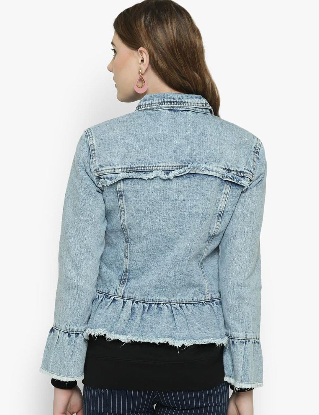 Kotty Women Blue Solid Denim Jacket