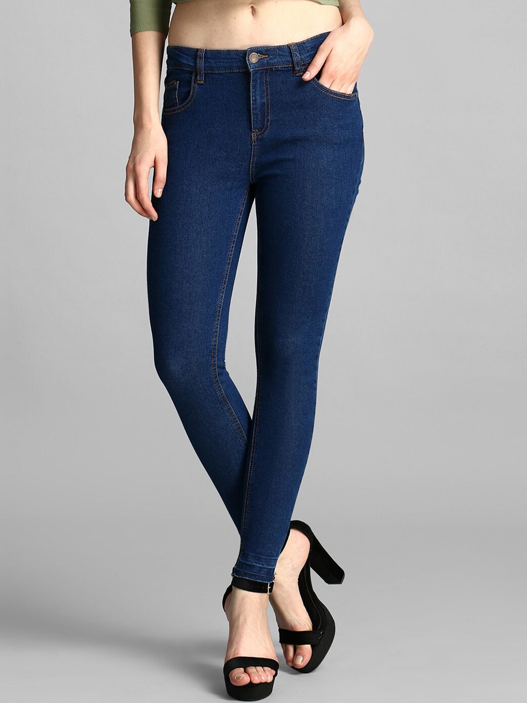 Kotty Women Blue Skinny Fit High-Rise Clean Look Jeans