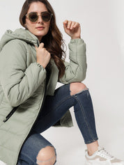 Kotty Women Green Longline Padded Jacket