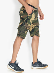 Kotty Men Yellow Printed Regular Fit Cargo Shorts