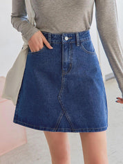Kotty Denim A-Line Mini A-Line Skirt