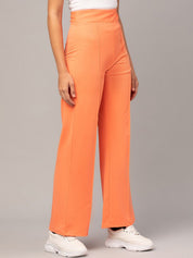 Kotty Women Relaxed Straight Leg Straight Fit High-Rise Trousers