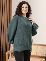 Kotty Women Round Neck Ribbed Pullover