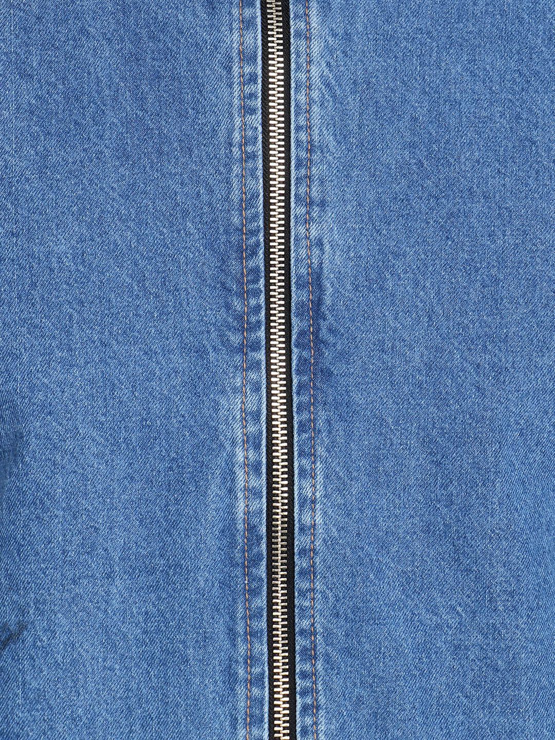 Kotty Men Blue Solid Denim Jacket