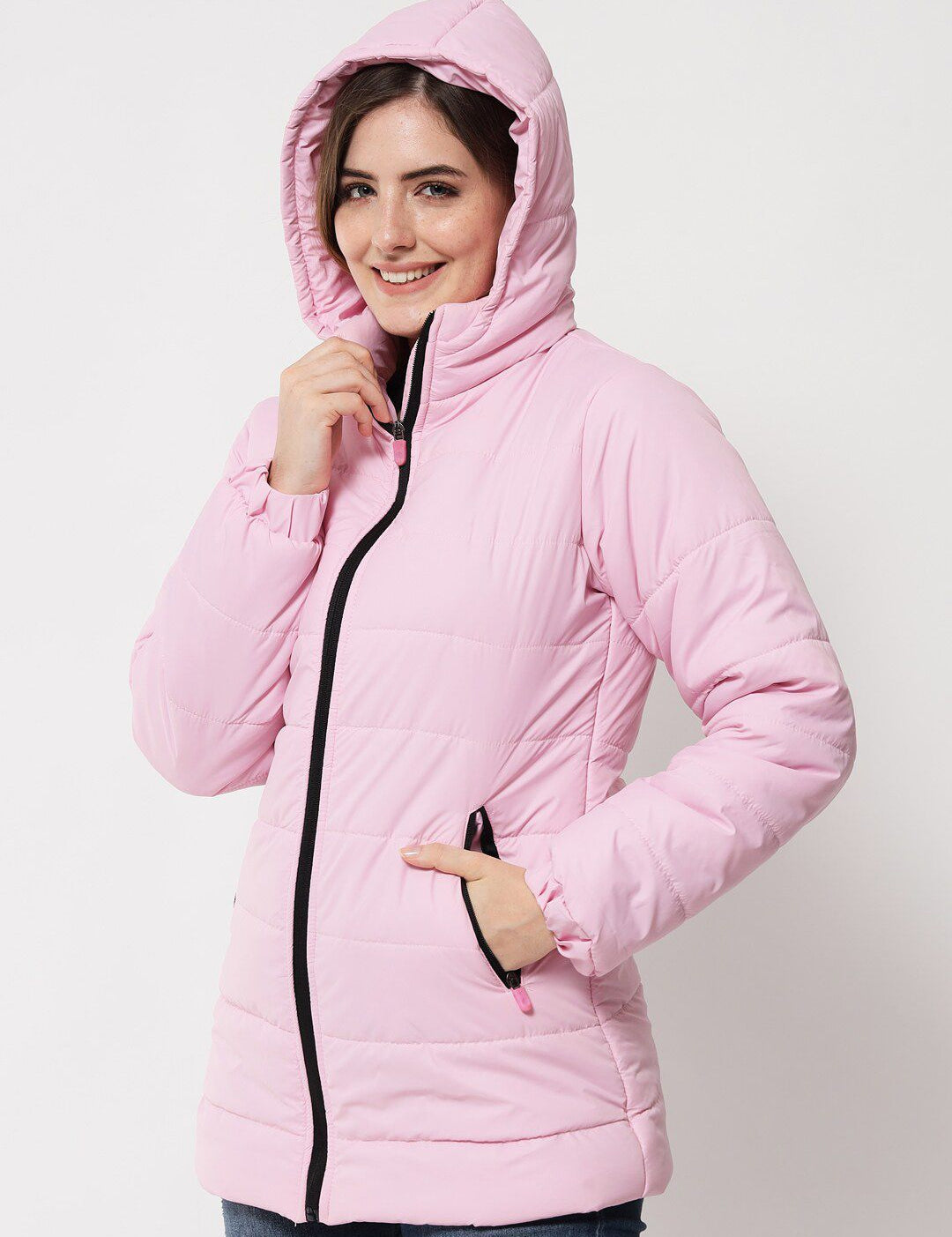 Kotty Women Pink Longline Padded Jacket