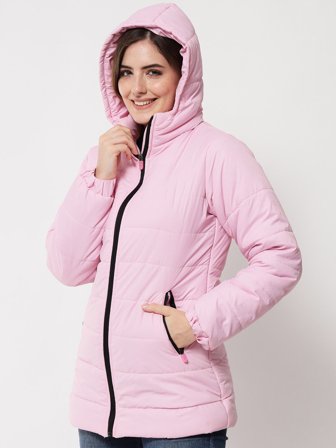 Kotty Women Pink Longline Padded Jacket