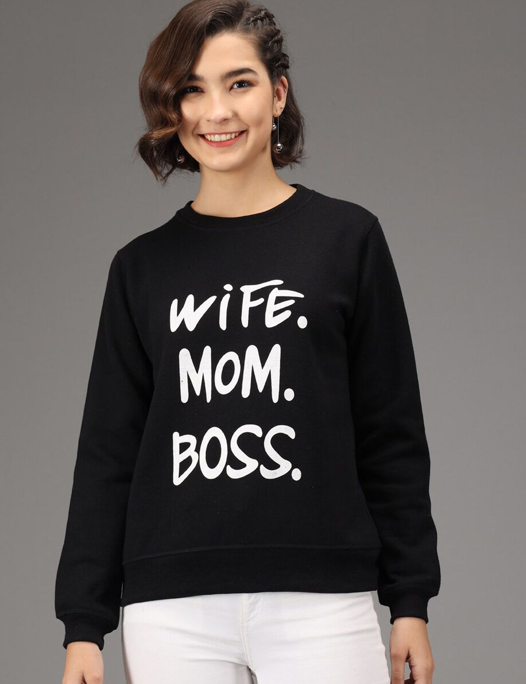 Kotty Women Black Printed Sweatshirt