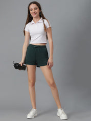 Kotty Women Green Slim Fit Running Shorts
