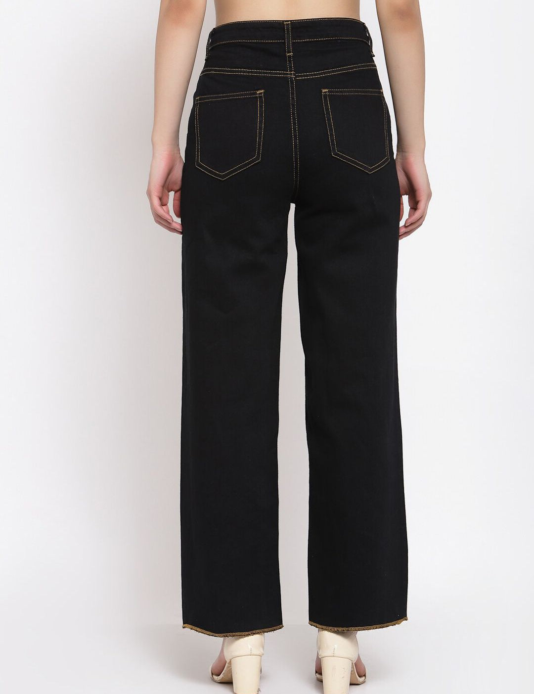 Kotty Women Black Flared High-Rise Jeans